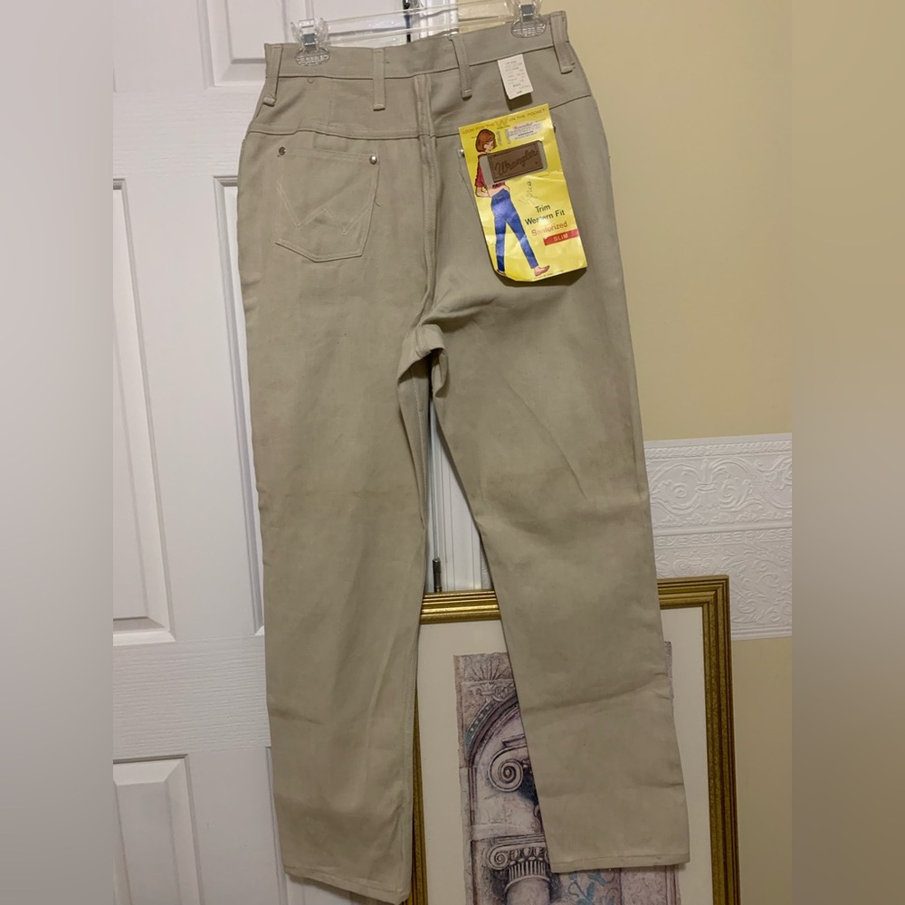 Vintage Wrangler Jeans Western Slim Fit 30.5” Waist 1960’s  Beige NEW (read).